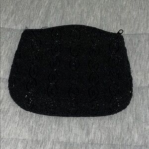 Valerie Stevens Black Beaded Wristlet